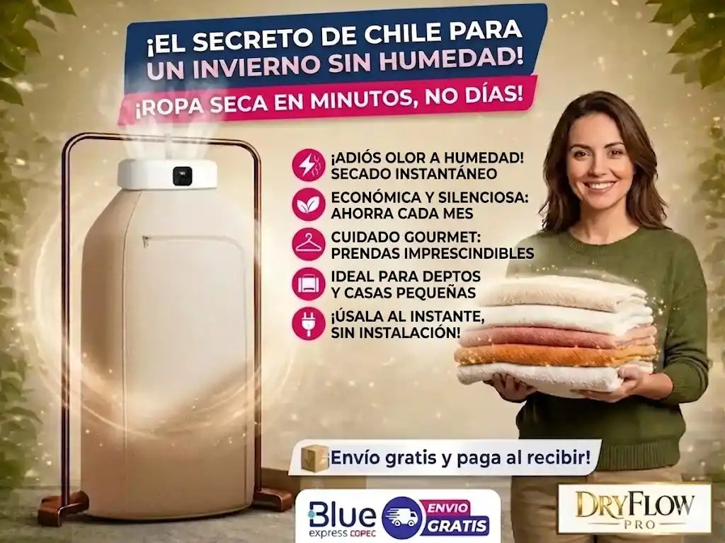 Adiós humedad y malos olores. Seca tu ropa rápido con DryFlow Pro ✨